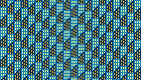 Pixel Skyscraper Cityscape Seamless Pattern イラスト素材