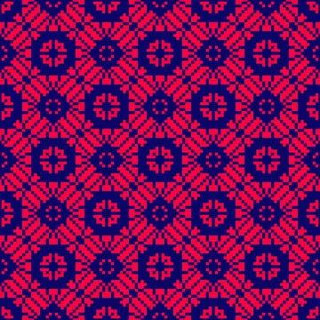 Pixel Slavic Geometric Seamless Pattern Illustrazione stock
