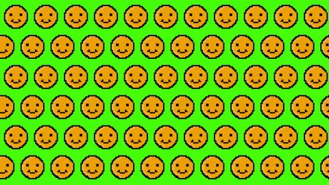 Pixel smiley animated background patterns.4K video. Stock Footage 143508066