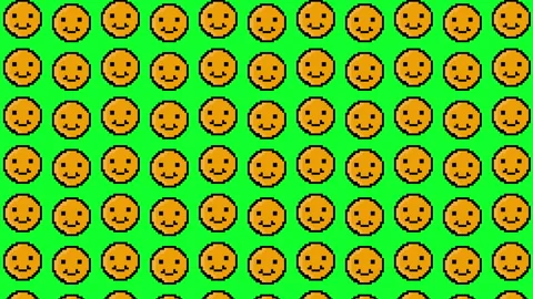 Pixel smiley animated background patterns.4K video. Stock Footage 143558329