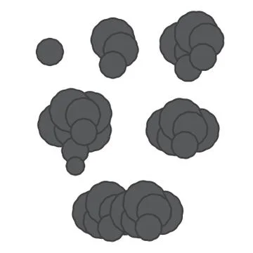 Pixel smoke cloud. Ui video game animation frames. 스톡 일러스트