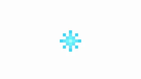 Pixel snowflake animation on white background for christmas Stock Footage 257349191
