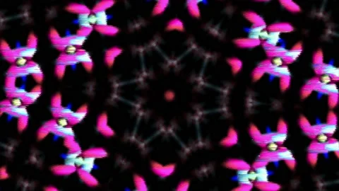 Pixel sort flower pattern kaleidoscope pattern Stock Footage 195935883
