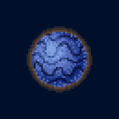 Pixel space planet isolated galaxy globe sphere Ilustración de archivo