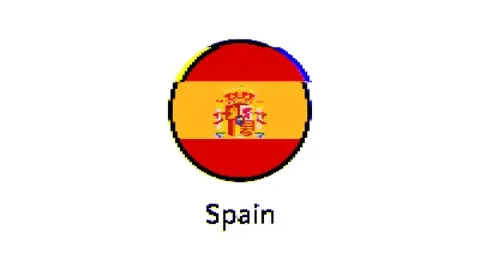 Pixel Spain flag with glitch effect on white background Stock Footage 246580458