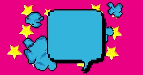 Pixel speech bubble background animation Stock Footage 284395329