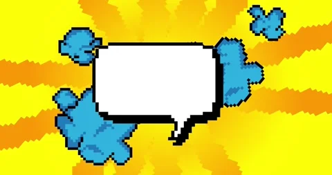 Pixel speech bubble background Stock Footage 284051433