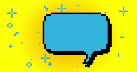 Pixel speech bubble background Stock Footage 284395425