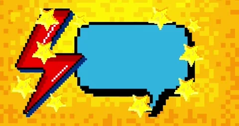 Pixel speech bubble background video Stock Footage 284051428