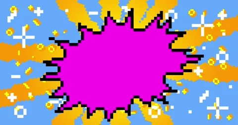 Pixel speech bubble background video Stock Footage 284395326