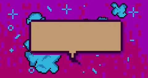 Pixel speech bubble background video Stock Footage 304190180