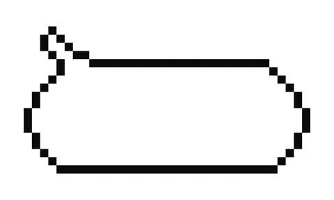 Pixel speech bubble cloud 8 bit y2k digital retro message. Game talk box, c.. Stock Illustration