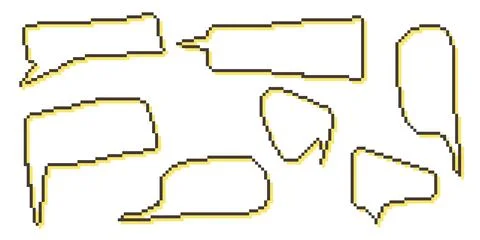 Pixel speech bubble Collection chart dialogue boxes. Retro 스톡 일러스트