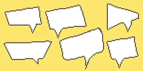 Pixel speech bubble Collection chart dialogue boxes. Retro 스톡 일러스트