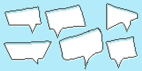 Pixel speech bubble Collection chart dialogue boxes. Retro 스톡 일러스트