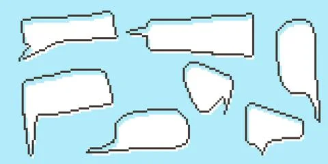 Pixel speech bubble Collection chart dialogue boxes. Retro Stock-Illustration