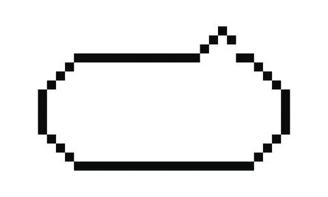 Pixel speech bubble. Geometric texting dialogue box. Modern game chat element Stock Illustration