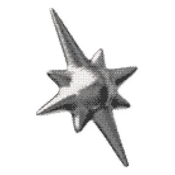 Pixel star, halftone, abstract shape, Y2K style, 8-bit icon. Stock Illustration