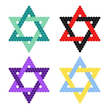 Pixel star logo set icon. Lego dots for pattern and toys. Vector Illustration Stock Illustration