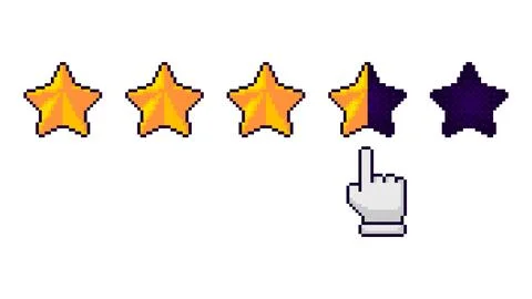 Pixel Star Rating Cursor Interface Vector Stock-Illustration