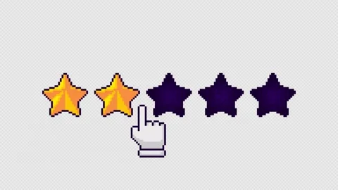 Pixel Star Rating Cursor Selection Animation Stock Footage 332062130