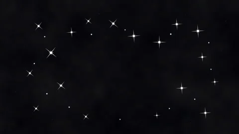 Pixel star twinkle, loop animation, sparkle glitter, glowing magic night sky Stockbeeldmateriaal 347954495