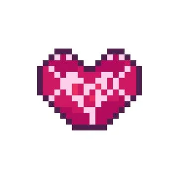 Pixel stone, red gem shaped srdz, garnet, 8 bit, retro, y2k pixel icon on a.. Illustrazione stock