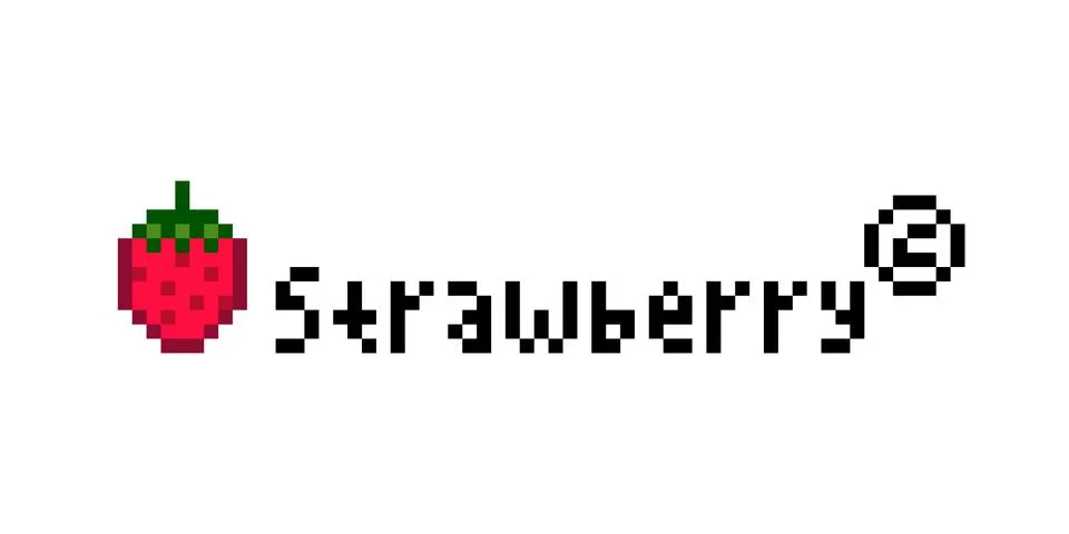 Pixel strawberry logo image. vector illustration. Stock Illustration