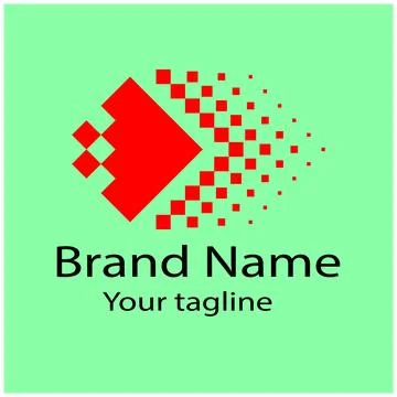 Pixel Stream Forward logo design 스톡 일러스트
