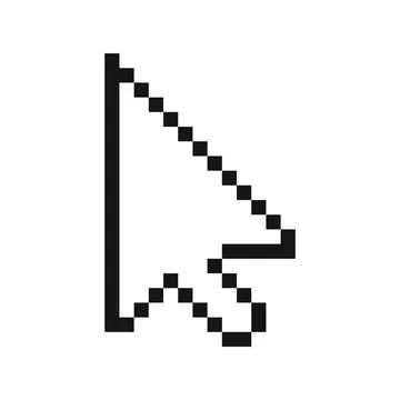 Pixel Style Cursor Pointer Icon Isolated Vector Stock Illustration