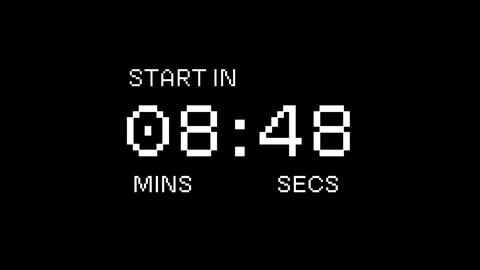 Pixel Style Digital Countdown Timer Animation from 10 Minutes to 0 Stock Footage 317627679
