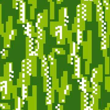 Pixel style glitch flat vector seamless pattern Stock Illustration