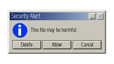 Pixel style security alert popup window with file warning, vector pixel art Stock Illustration