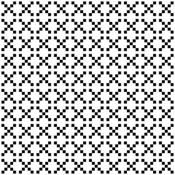 Pixel style vector seamless pattern. White black ornaments on white background Stockillustratie