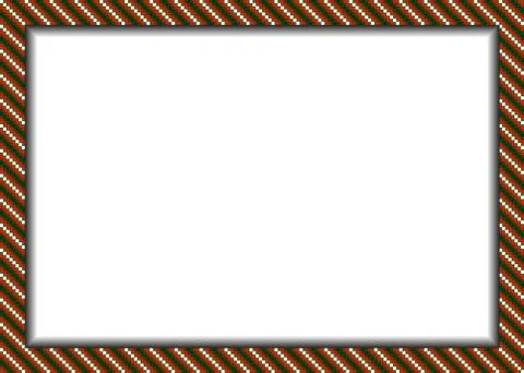 Pixel styled border (frame) in christmas colors Stock Illustration
