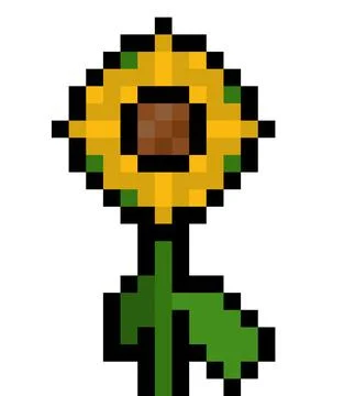 Pixel sunflower - isolated 8 bit vector Stock Illustration