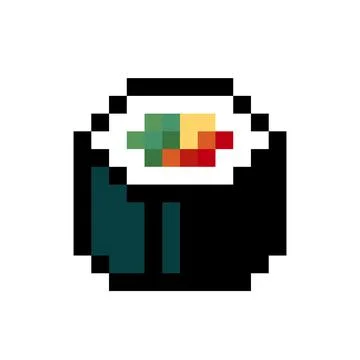 Pixel sushi. Vector illustration. Isolated against a white background. Stock Illustration