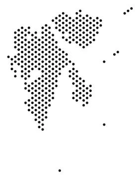 Pixel Svalbard Island Map Stock Illustration
