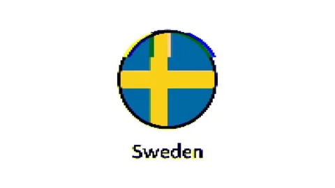 Pixel Sweden flag with glitch effect on white background Stock Footage 246580454