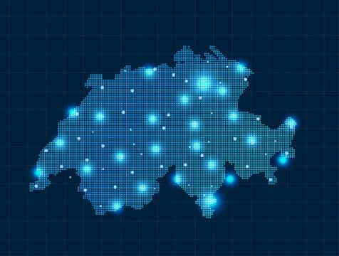 Pixel Switzerland map Stock Illustration