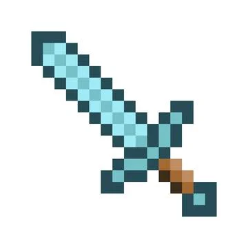 Pixel of a sword image. Vector Illustration of pixel art 스톡 일러스트