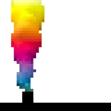 Pixel symbol creative factory team over white Stock Illustration