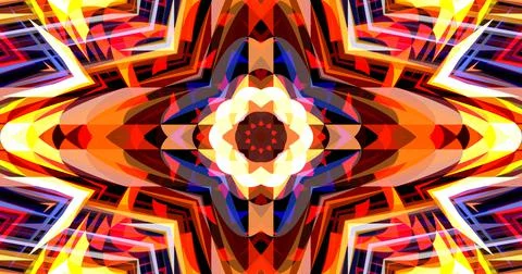 Pixel Symmetric Abstract Geometric Pattern Kaleidoscope Digital Art イラスト素材