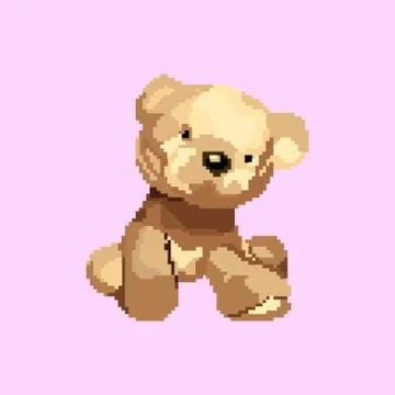 Pixel teddy bear. Stock Illustration