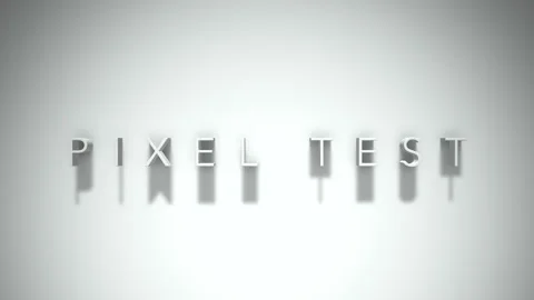Pixel test 3D title animation with shadows on a white background Stock Footage 297668303