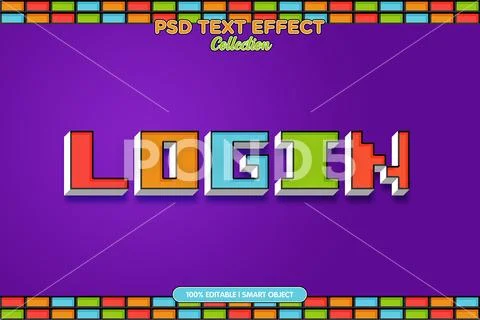 Pixel text effect 3d template psd  PSDテンプレート