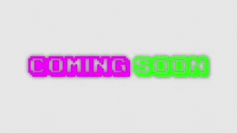 Pixel text pulses neon pink and green against black background 動画素材 343595200