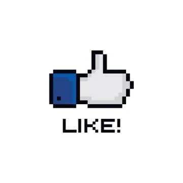 Pixel theme hand gesture sign Stock Illustration