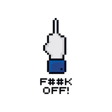 Pixel theme hand gesture sign Illustrazione stock