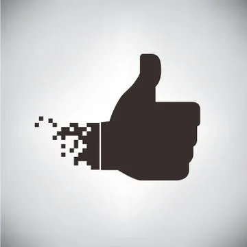 Pixel thumb up Illustrazione stock